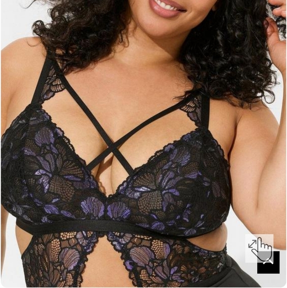 NWT Torrid Moody Butterflies Cutout Bodysuit Lingerie - Picture 3 of 3